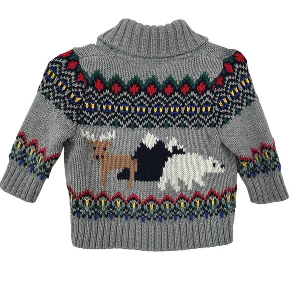Gap Other - Gap Baby Boy Knit Button Cardigan Sweater Gray Heavyweight Winter Size 3-6MO